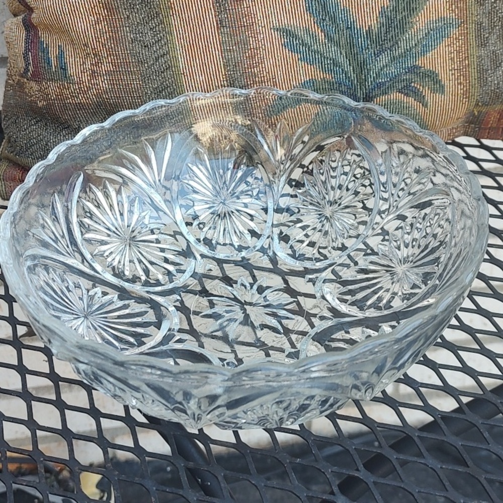 Clear,Glass Serving Bowl ⭐burst Pattern - Picture 4 of 8